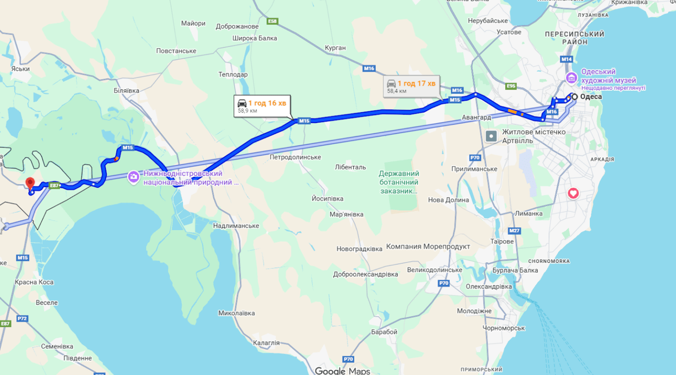 Затори на трасі Одеси-Рені