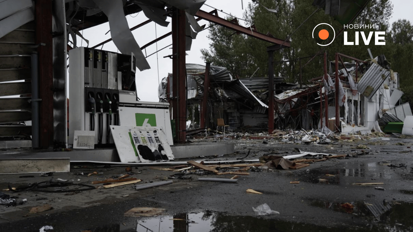 Удар по АЗС на Полтавщині - фото