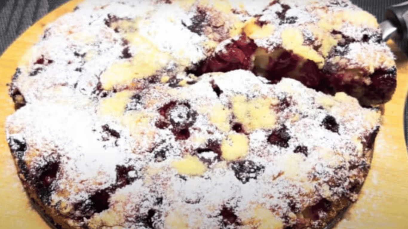 рецепт смачного пирога з вишнями