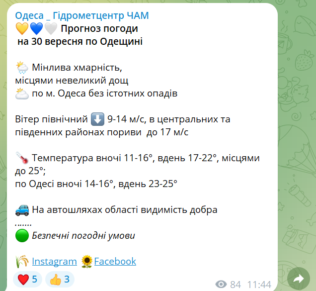 Без опадів, але з пожежною небезпекою — прогноз погоди в Одесі - фото 1