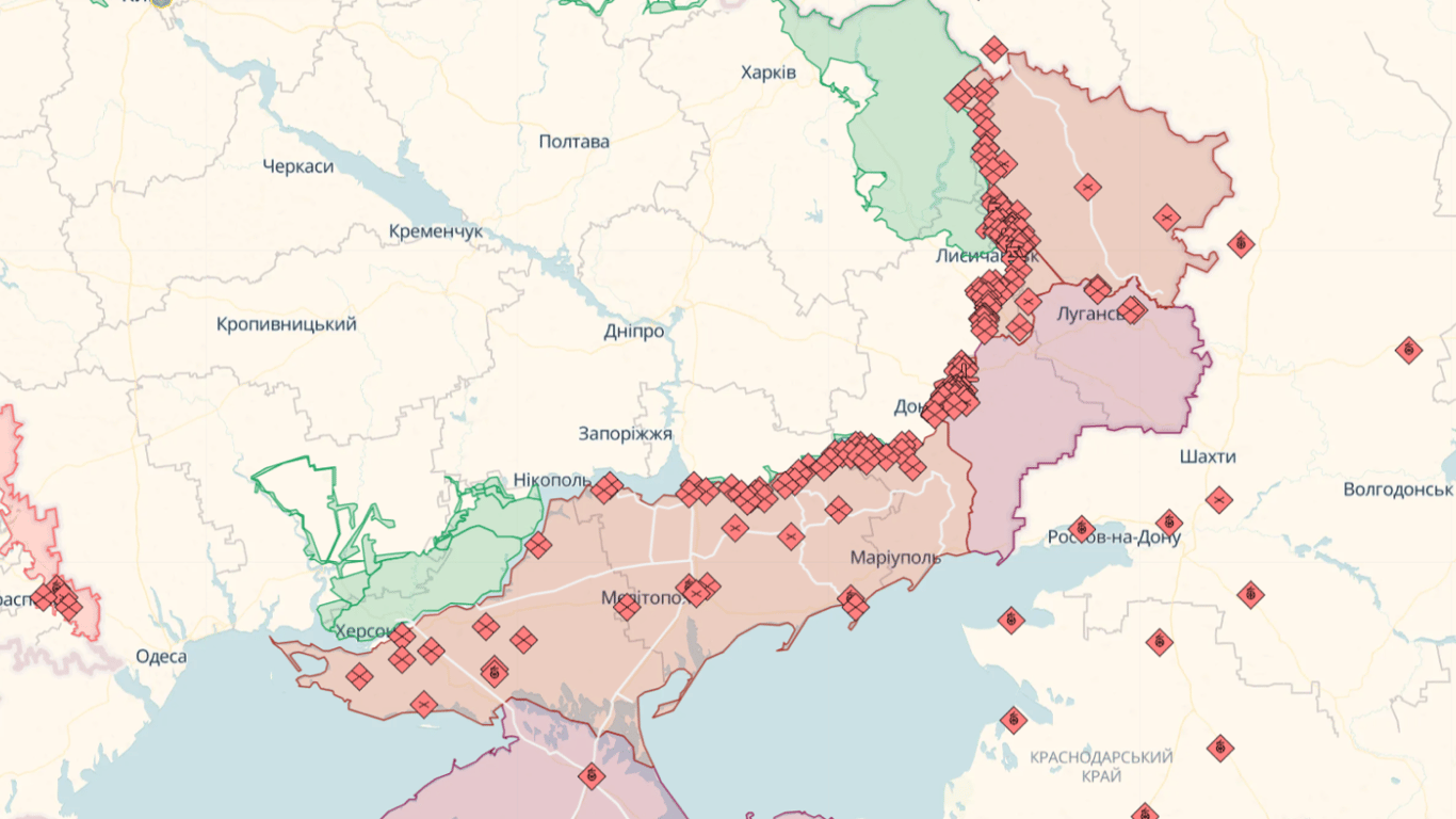 Онлайн-карти бойових дій в Україні на 14 липня: DeepState, Liveuamap, ISW