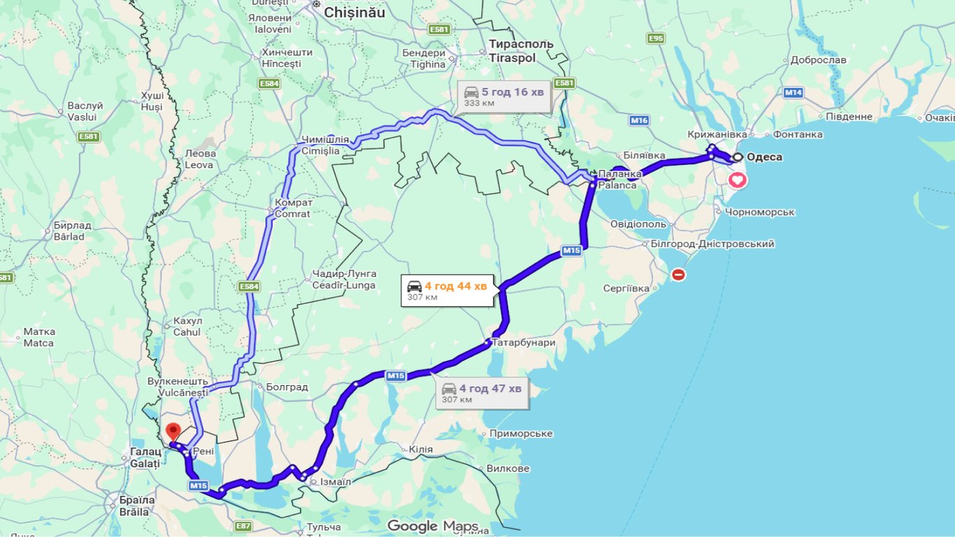 Затори на трасі Одеса-Рені