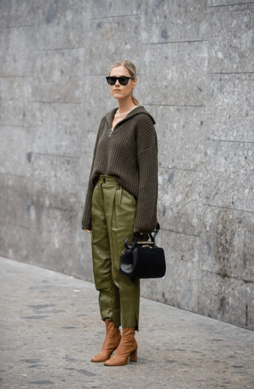 Девушка в образе оливковых оттенков