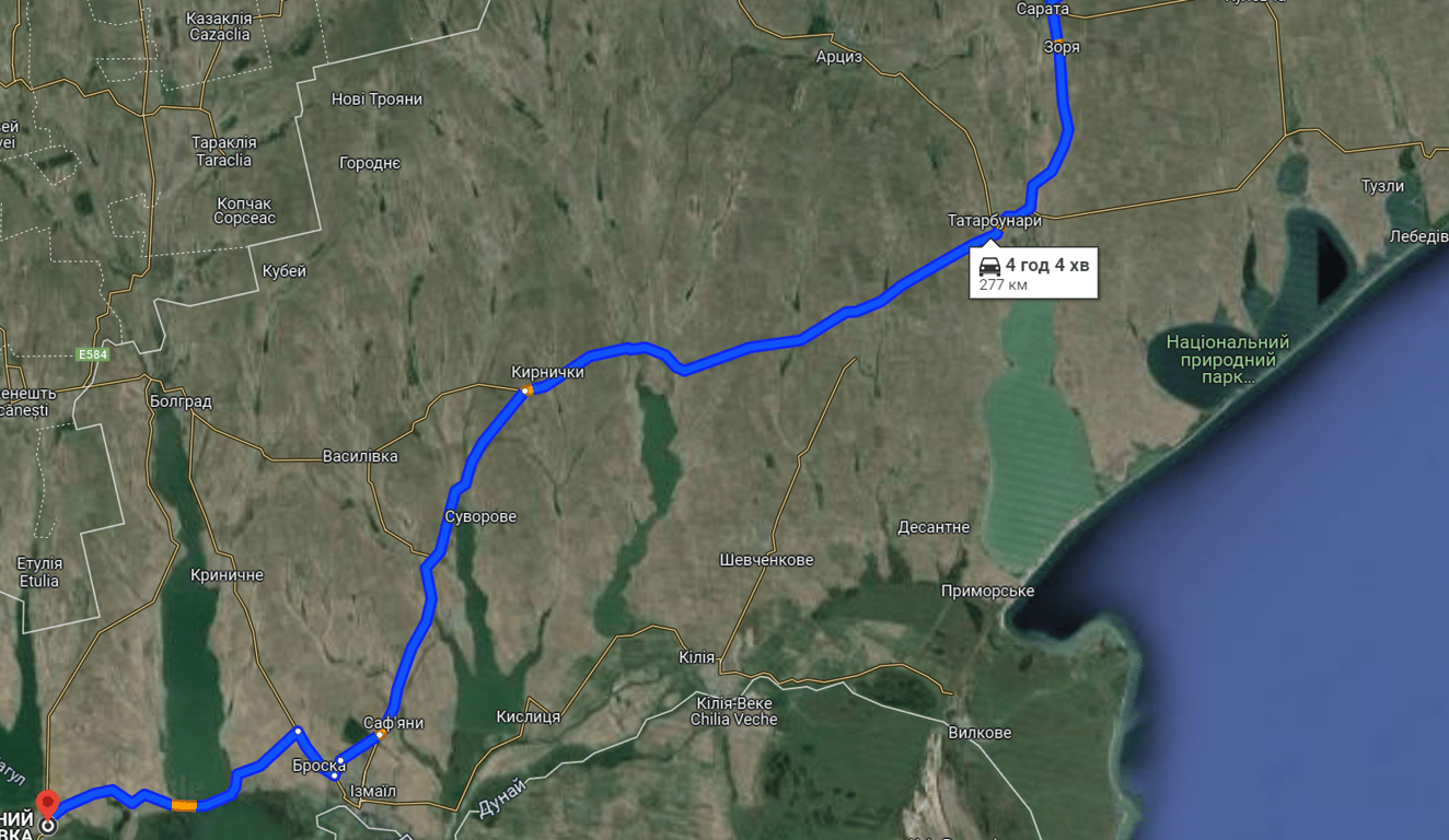 Затори у бік Орлівки сьогодні, 27 квітня. Фото: Google Maps