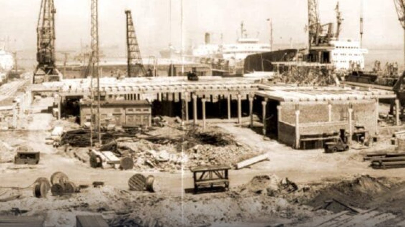 Будівництво одеського морвокзалу. Фото: google