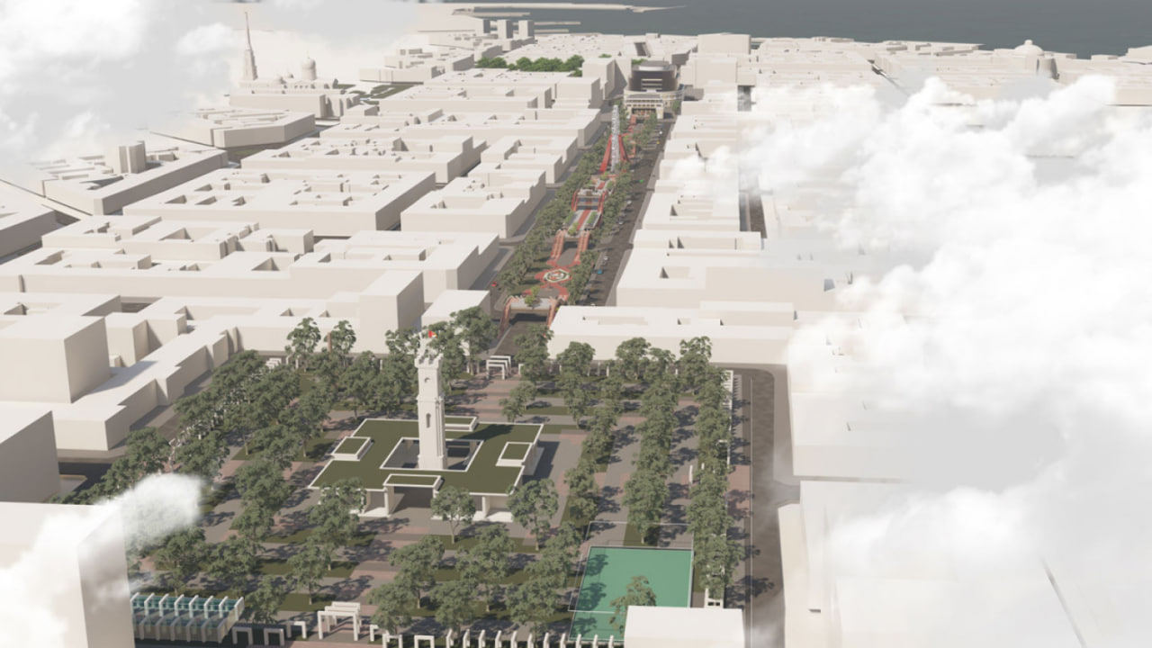 Прокет башни в Старобазарном сквере в Одессе