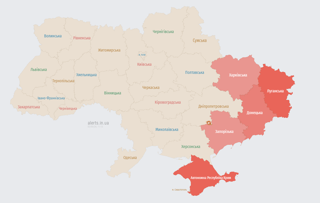 мапа повітряних тривог