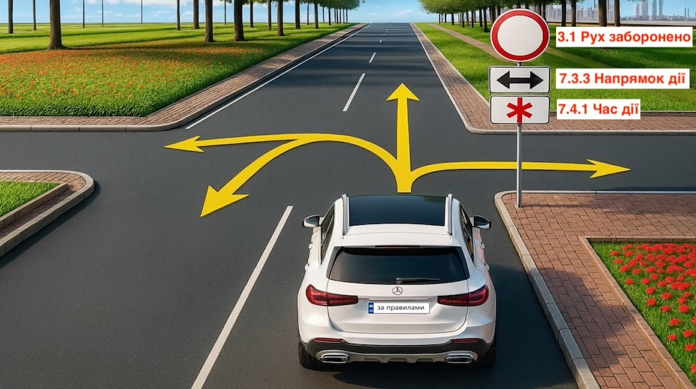 Тест з ПДР: куди може проїхати водій?