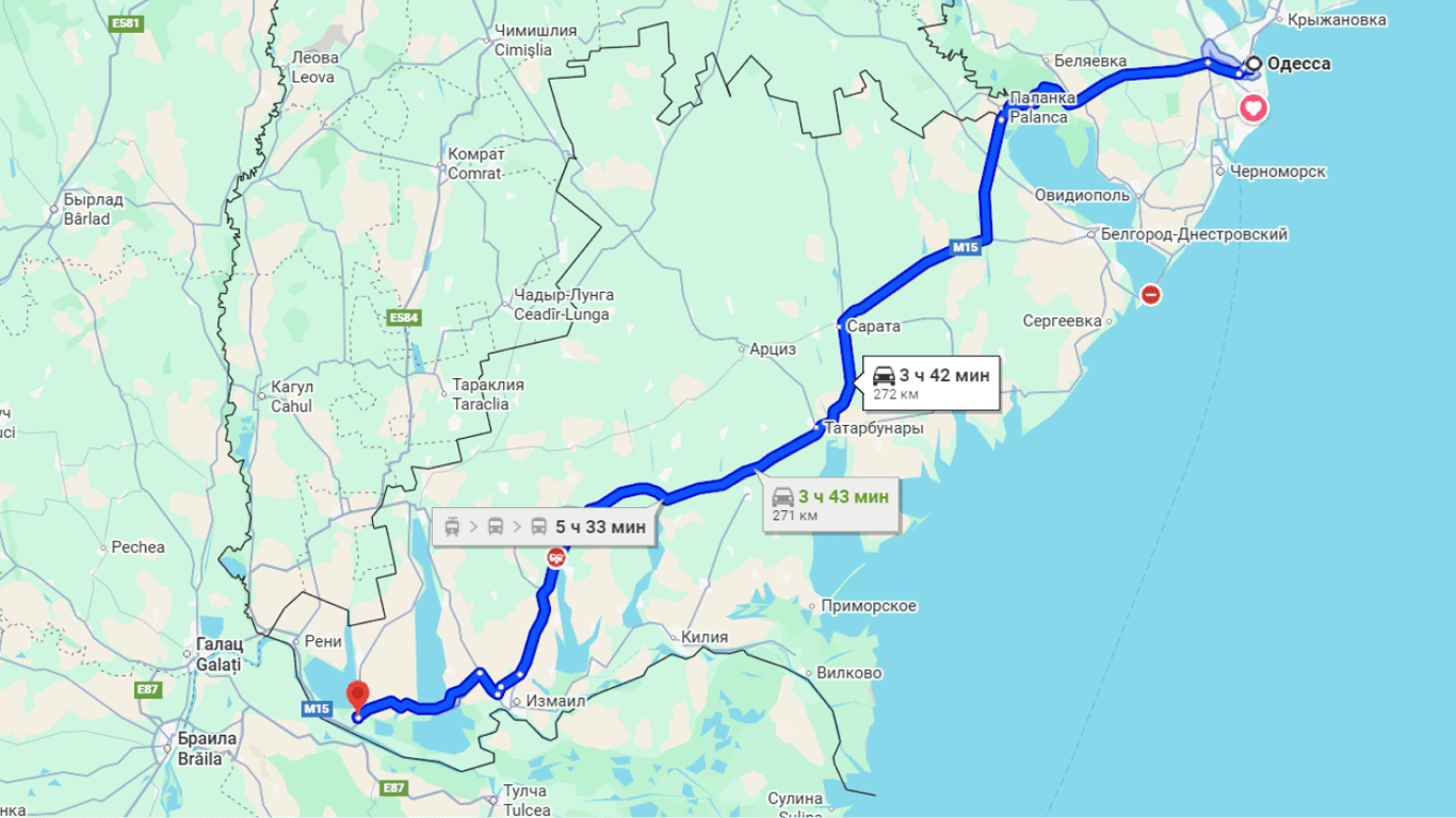 Затори до Орлівки на трасі Одеса-Рені