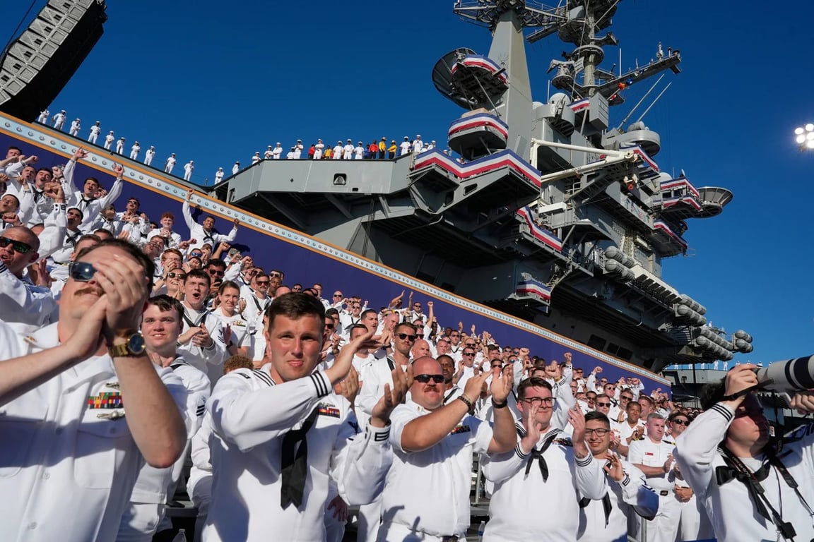 Sailors cheer