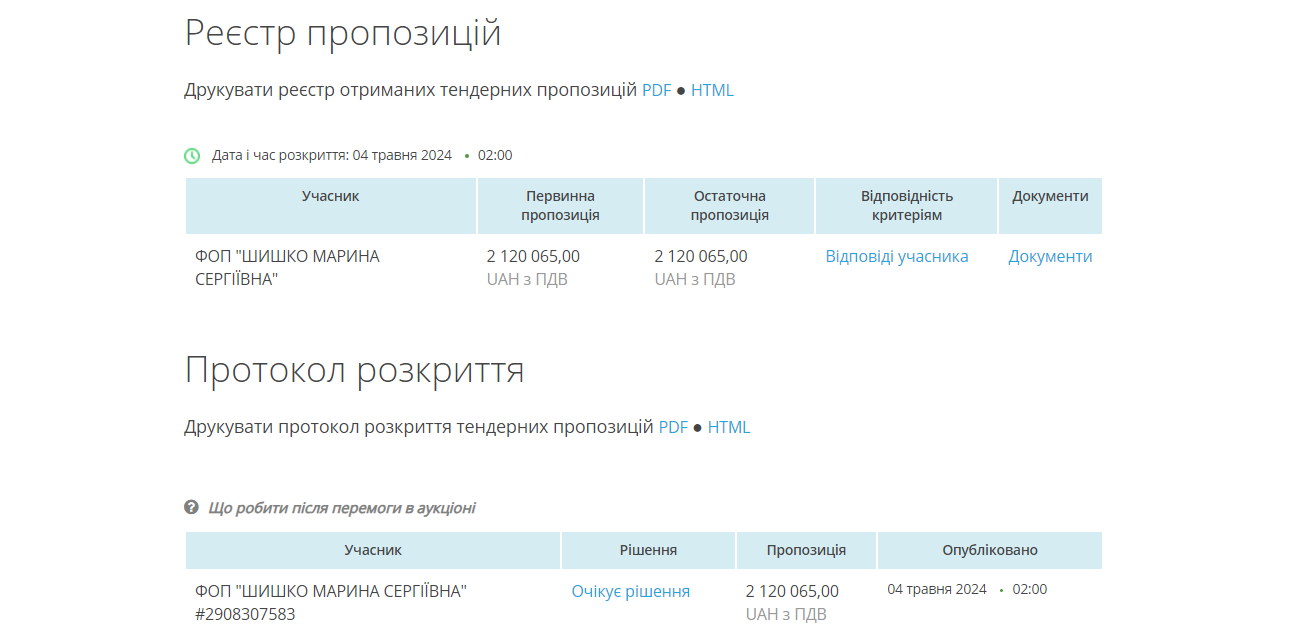 В Одесі провели закупівлю без аукціону