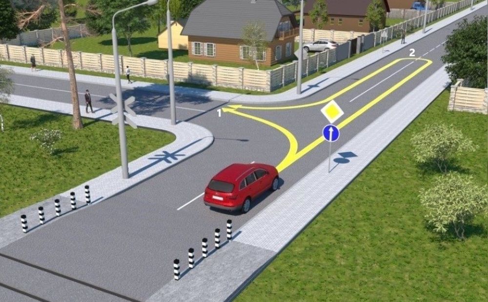 Этот тест провалили 49% водителей - по какой траектории разрешен поворот - фото 1