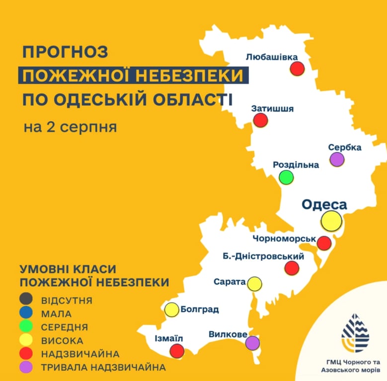 Пожарная опасность Одесская область 2 августа