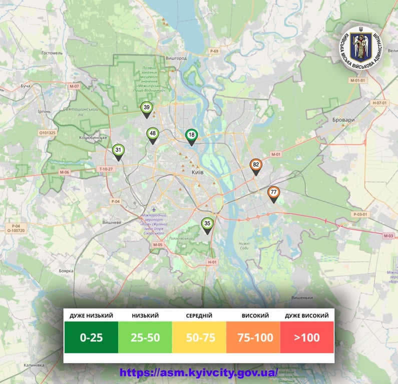 забруднення повітря в Києві 25 листопада