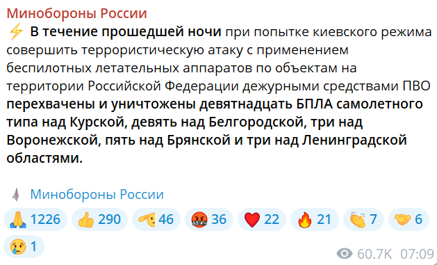 Массированная атака беспилотников на территорию России — где раздавались взрывы - фото 1