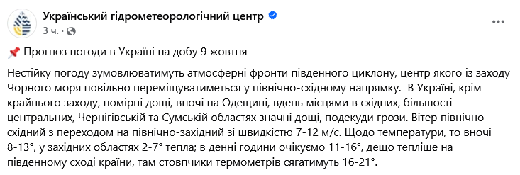 Йде циклон — Укргідрометеоцентр попередив про різку зміну погоди - фото 1
