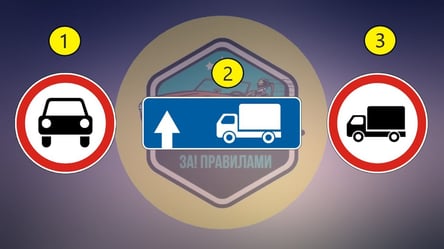 Тест ПДР — який знак не забороняє рух вантажівок - 285x160