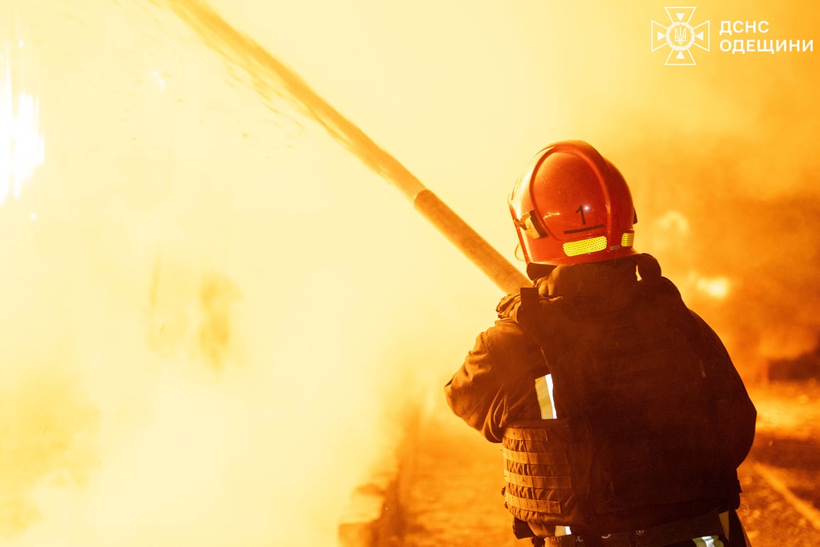 Пожежа внаслідок влучання дрона