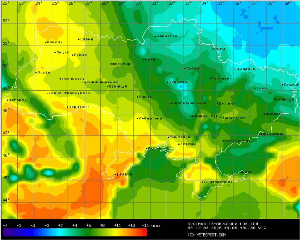 Прогноз погоди в Україні на 17 березня