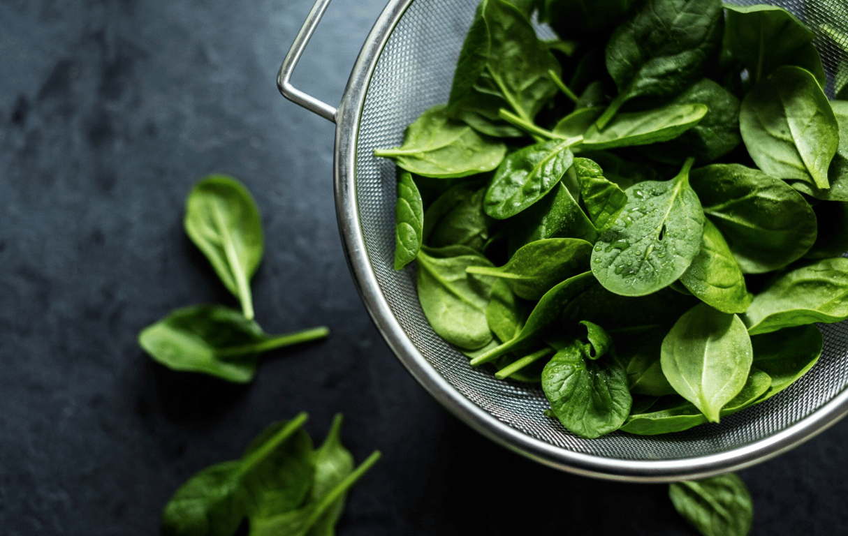 Spinach can have a positive effect on the skin