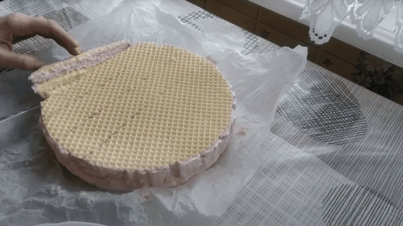 вафельний торт з желе без випічки