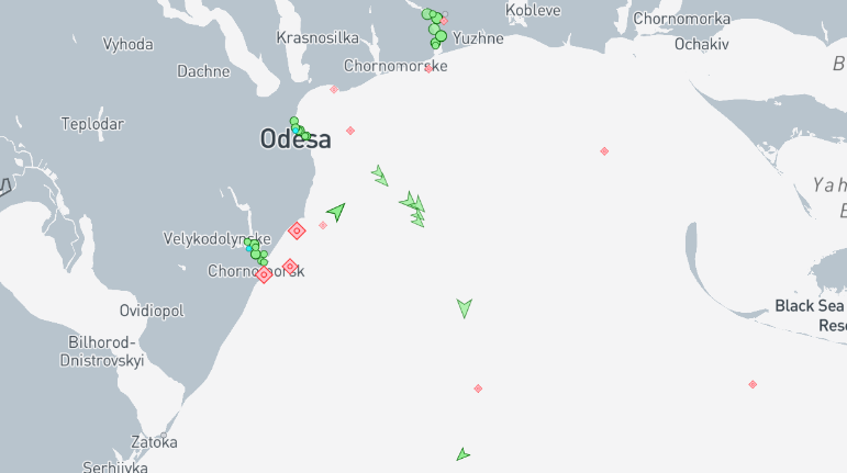 Рух суден у портах Великої Одеси 10 травня