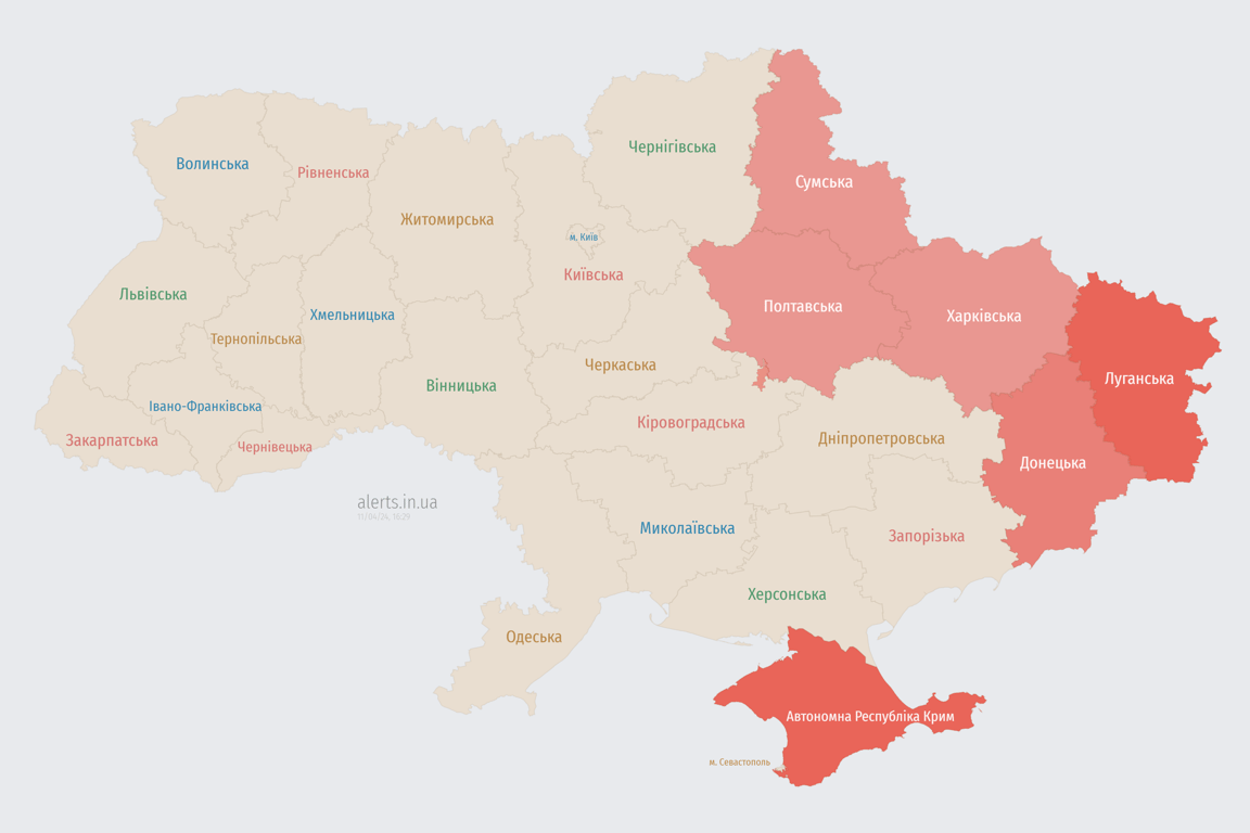 Карта повітряних тривог