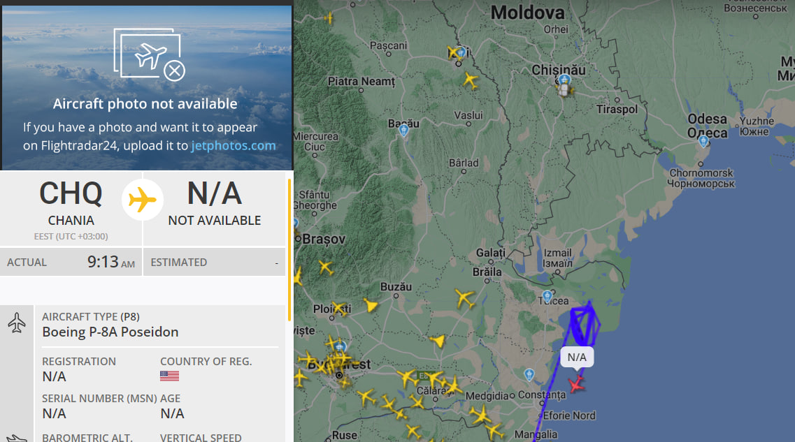 Літак НАТО патрулює біля Одещини сьогодні, 13 травня