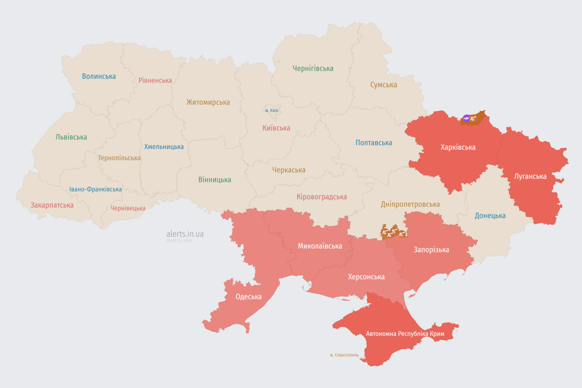 Ракетная атака ночью 8 июля