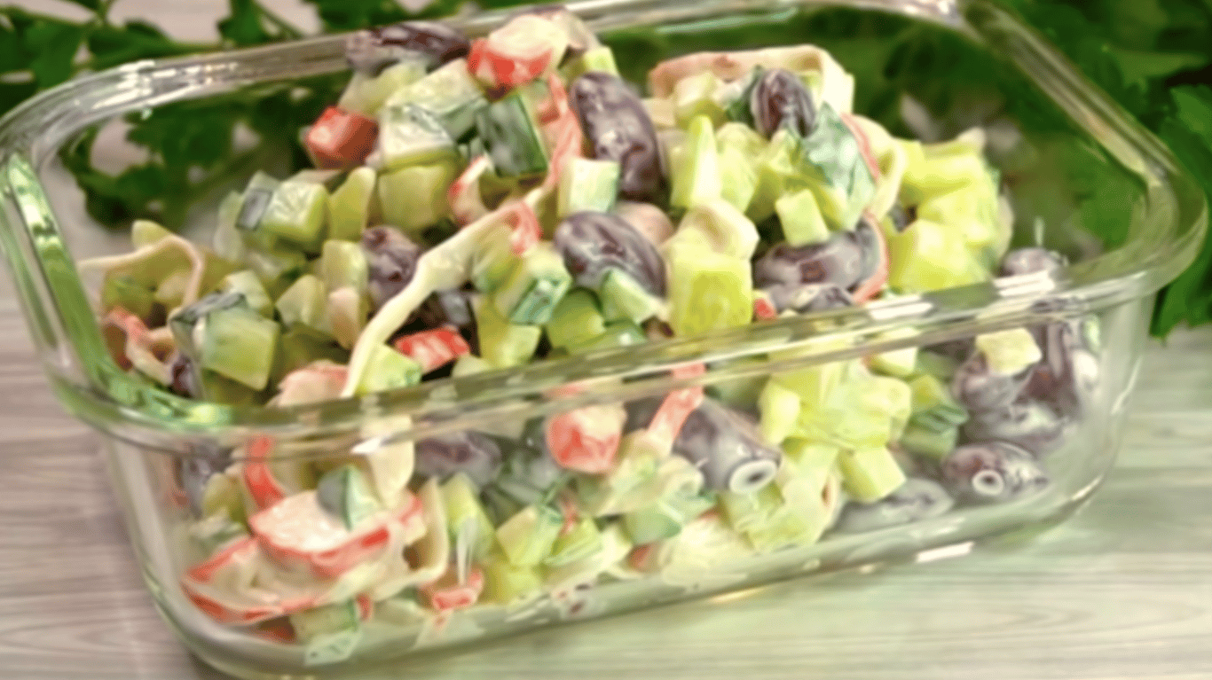 новий рецепт салата з крабовими паличками