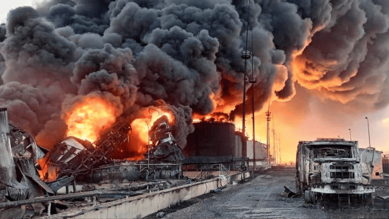 Russian oil depot on fire in Crimea