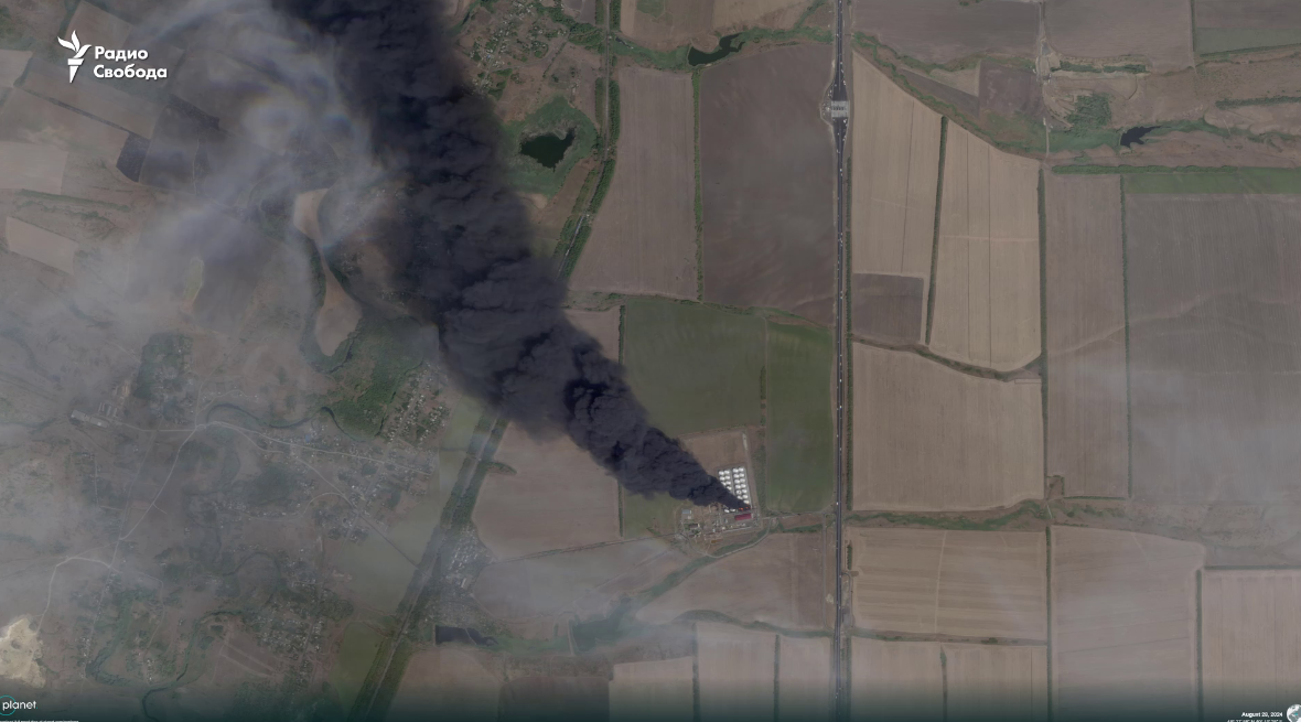 Пожежа на російській НПЗ. Фото: Радіо Свобода