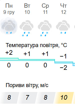 Погода в Киеве 10 декабря