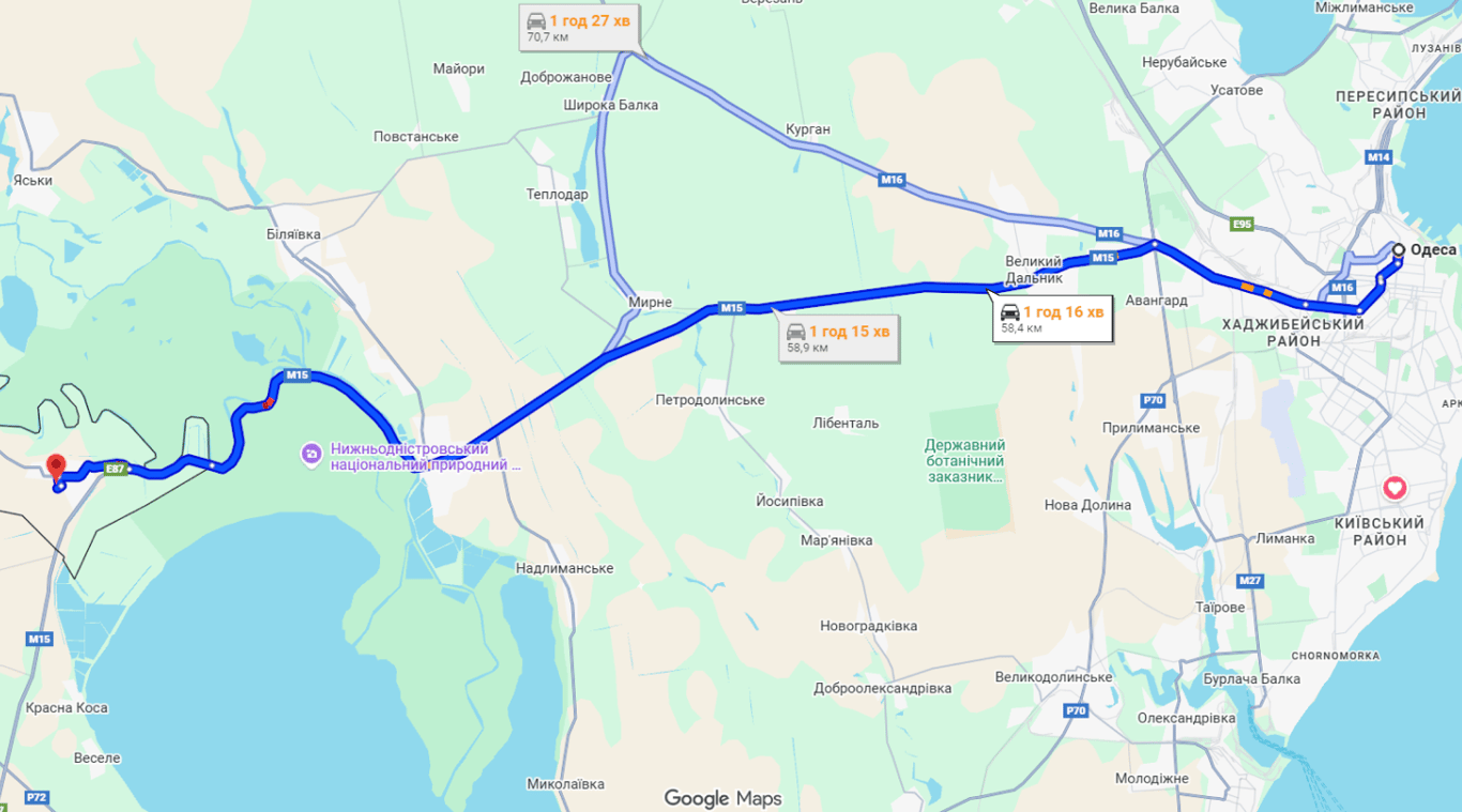 Затори на трасі Одеса-Рені