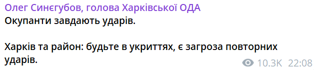 Допис Синєгубова