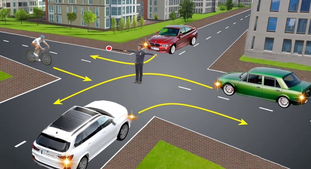 Тест з ПДР: хто проїде за сигналом регулювальника?