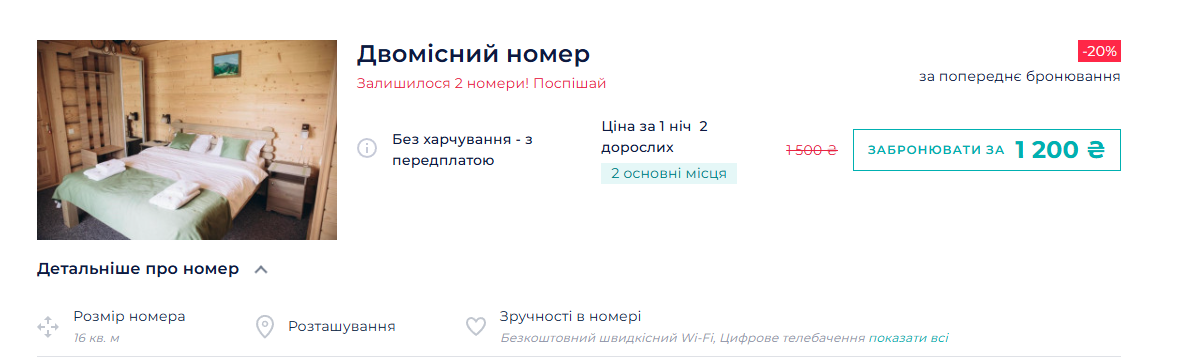 ціни у готелі "Конопка & SPA"