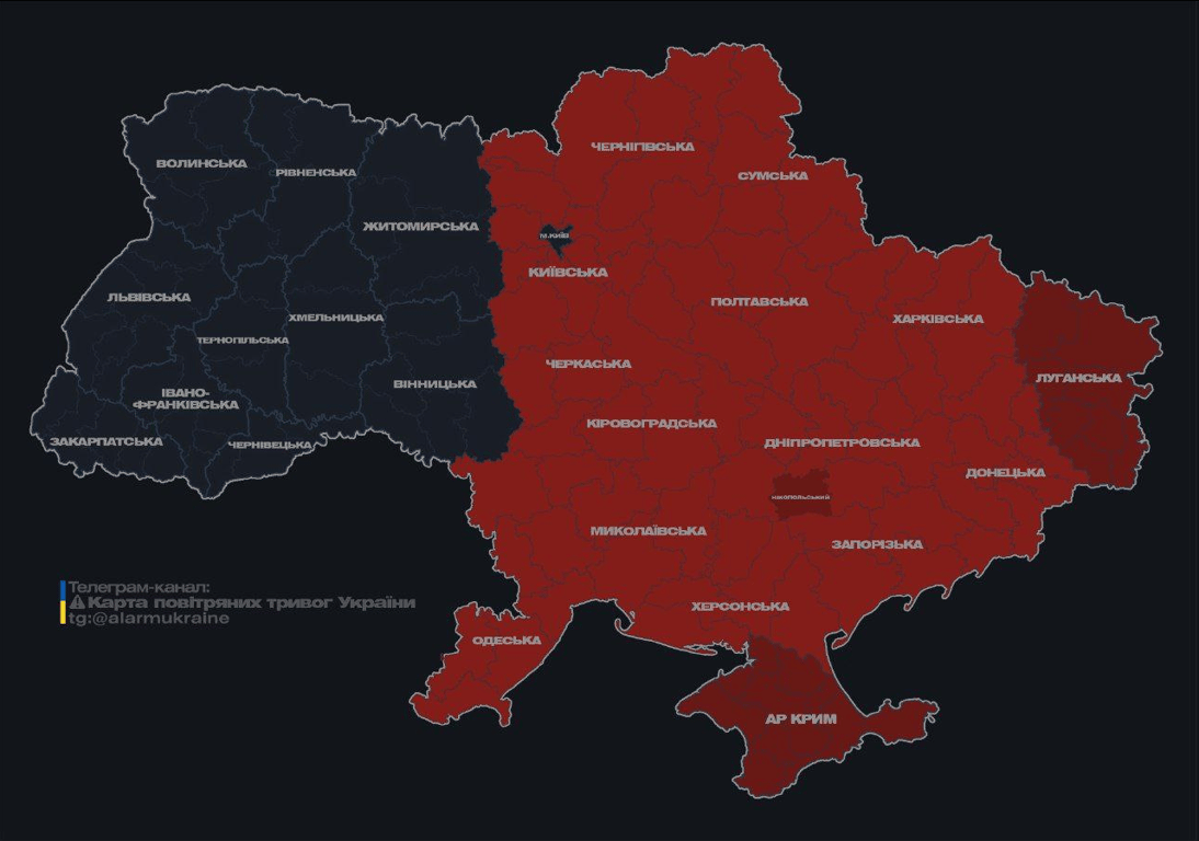 Воздушная тревога поздно вечером 20 октября