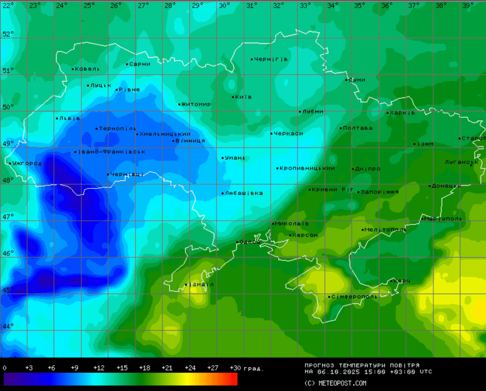 Погода в Україні 6 жовтня