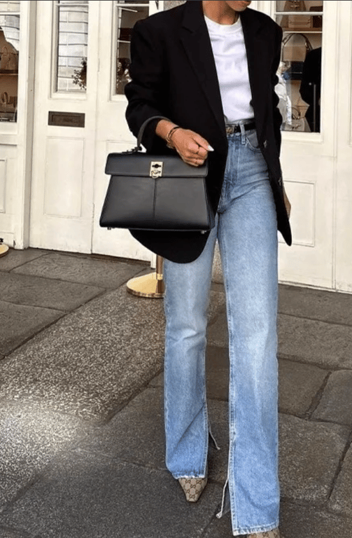 Джинси можна стилізувати в офісному стилі