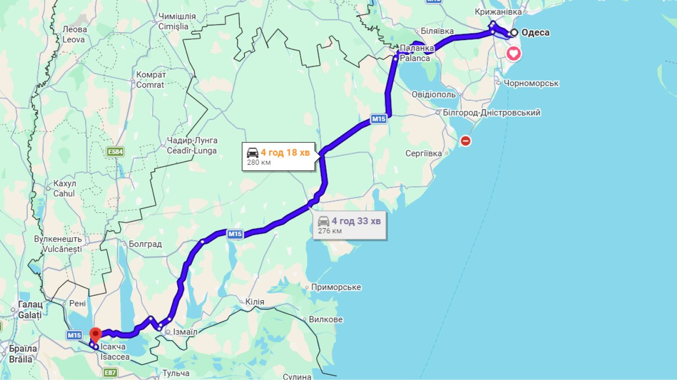 Затори на трасі Одеса-Рені