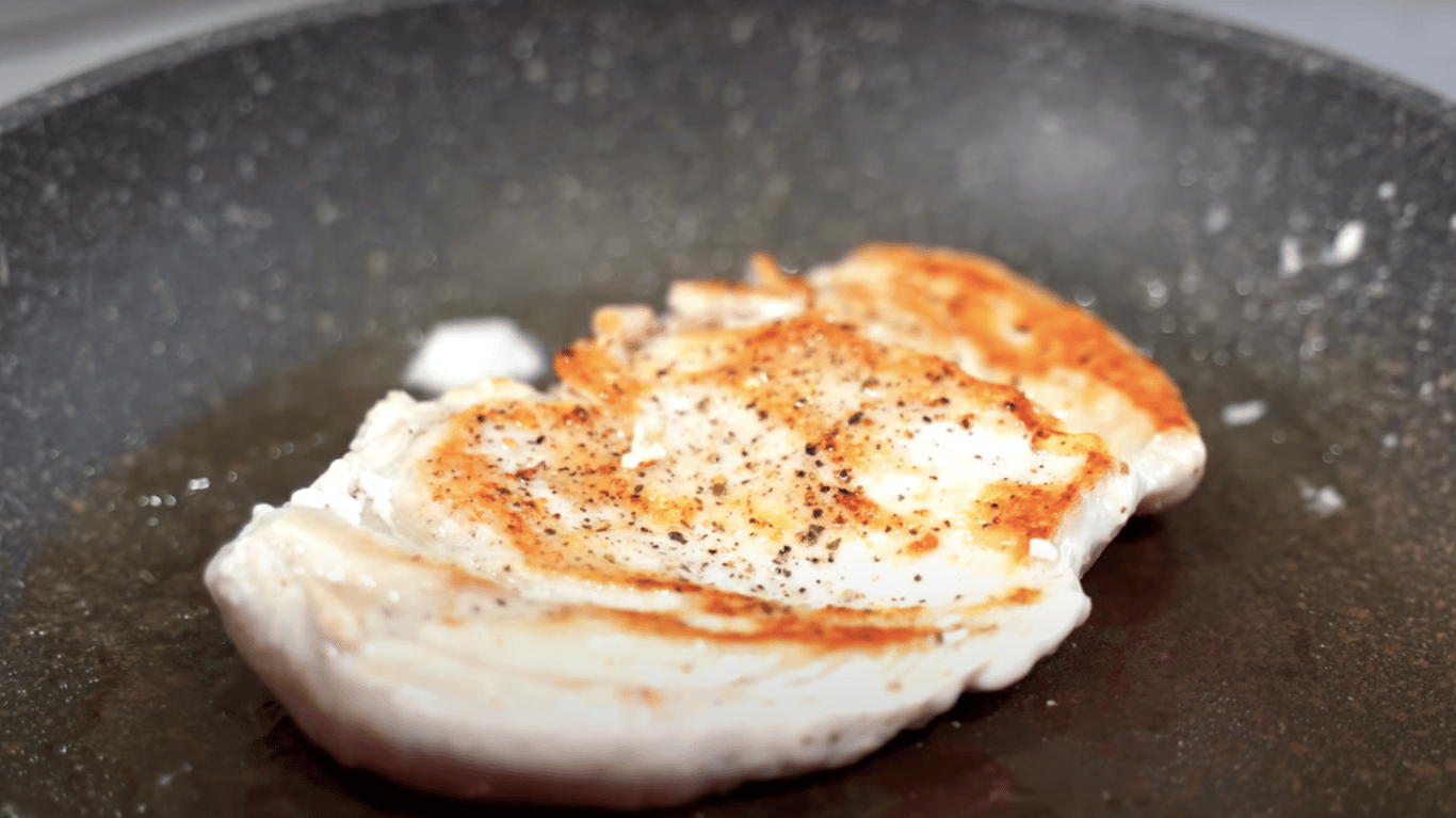 classic recipe for Caesar salad with chicken and sauce