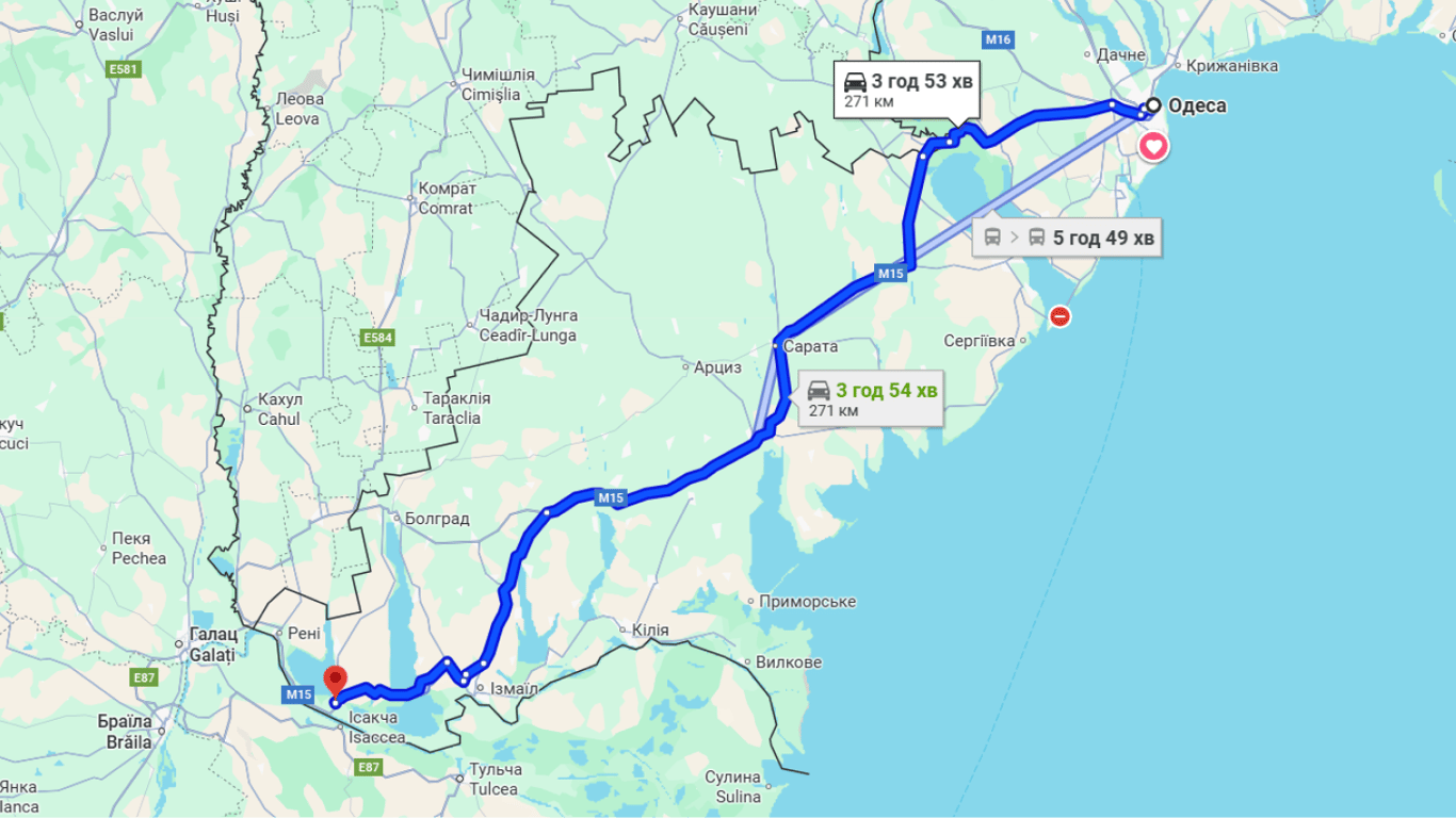 Затори на трасі Одеса-Рені