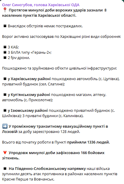 Ворог застосував дрони і КАБи по Харківській області — подробиці - фото 1