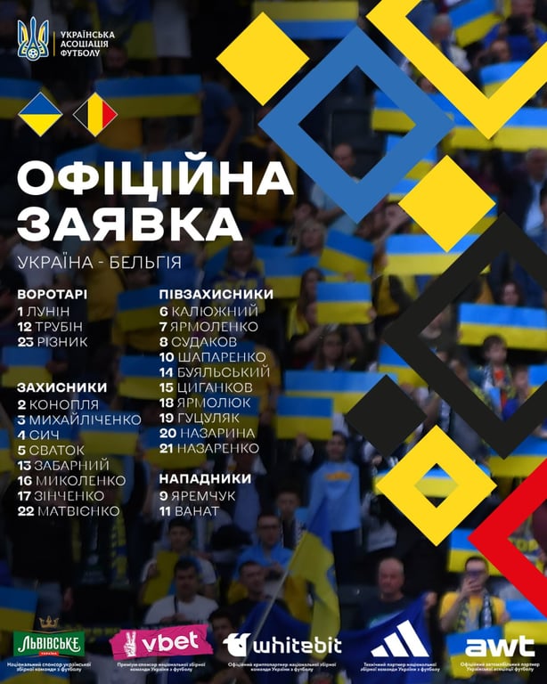 Заявка сборной Украины на матчи Лиги Наций