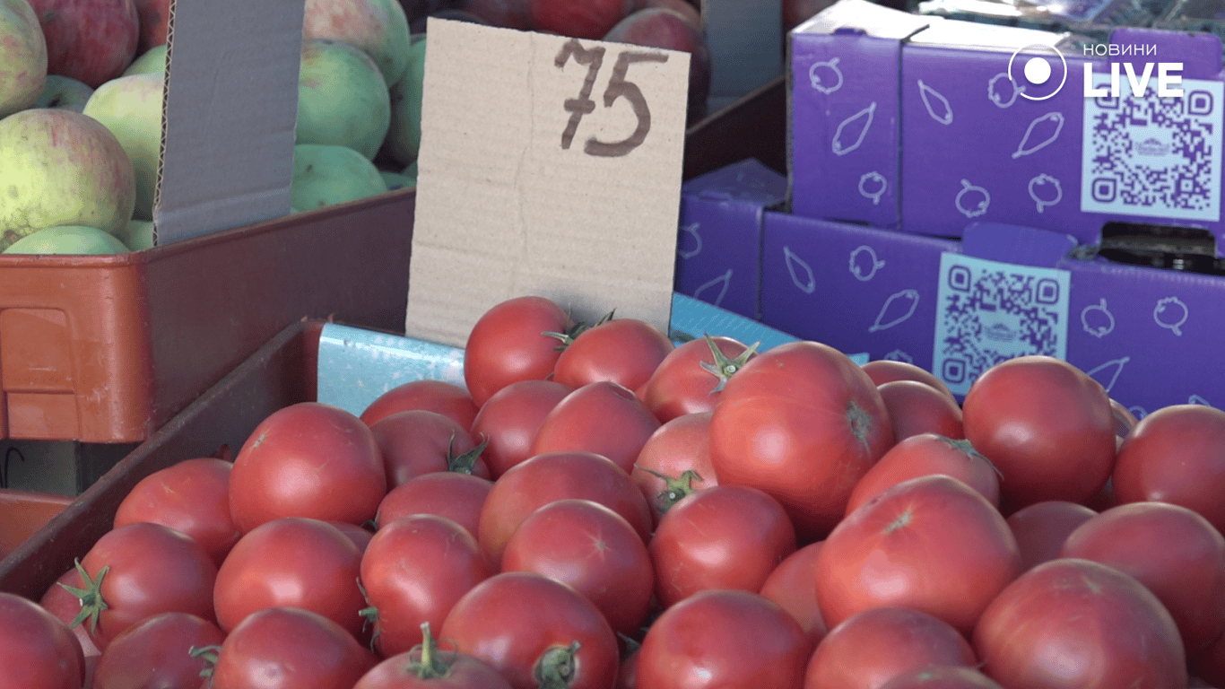 Вартість овочів на базарі