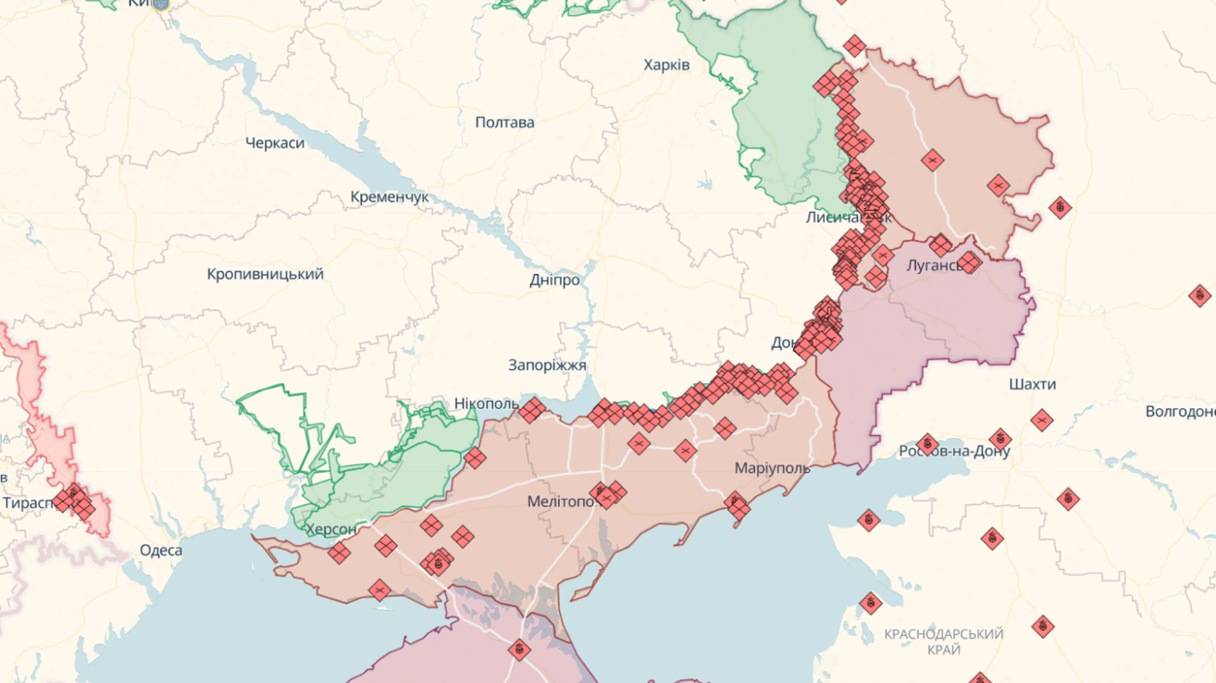 Онлайн карти бойових дій в Україні на 26 червня: DeepState, Liveuamap, ISW