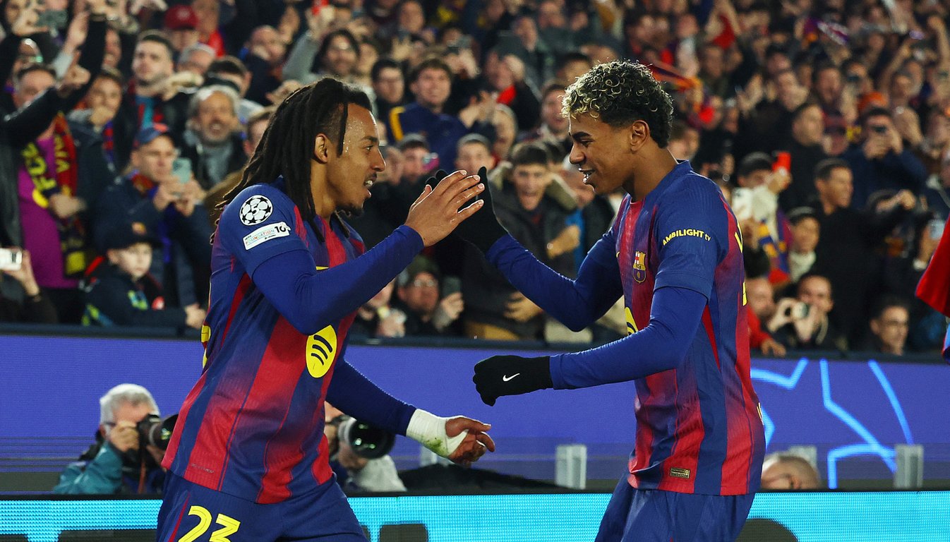 Жюль Кунде и Ламин Ямаль