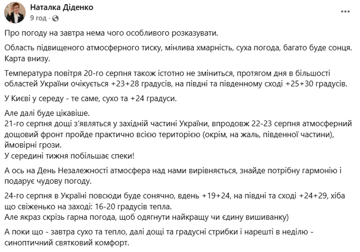 Погода в Україні від Діденко