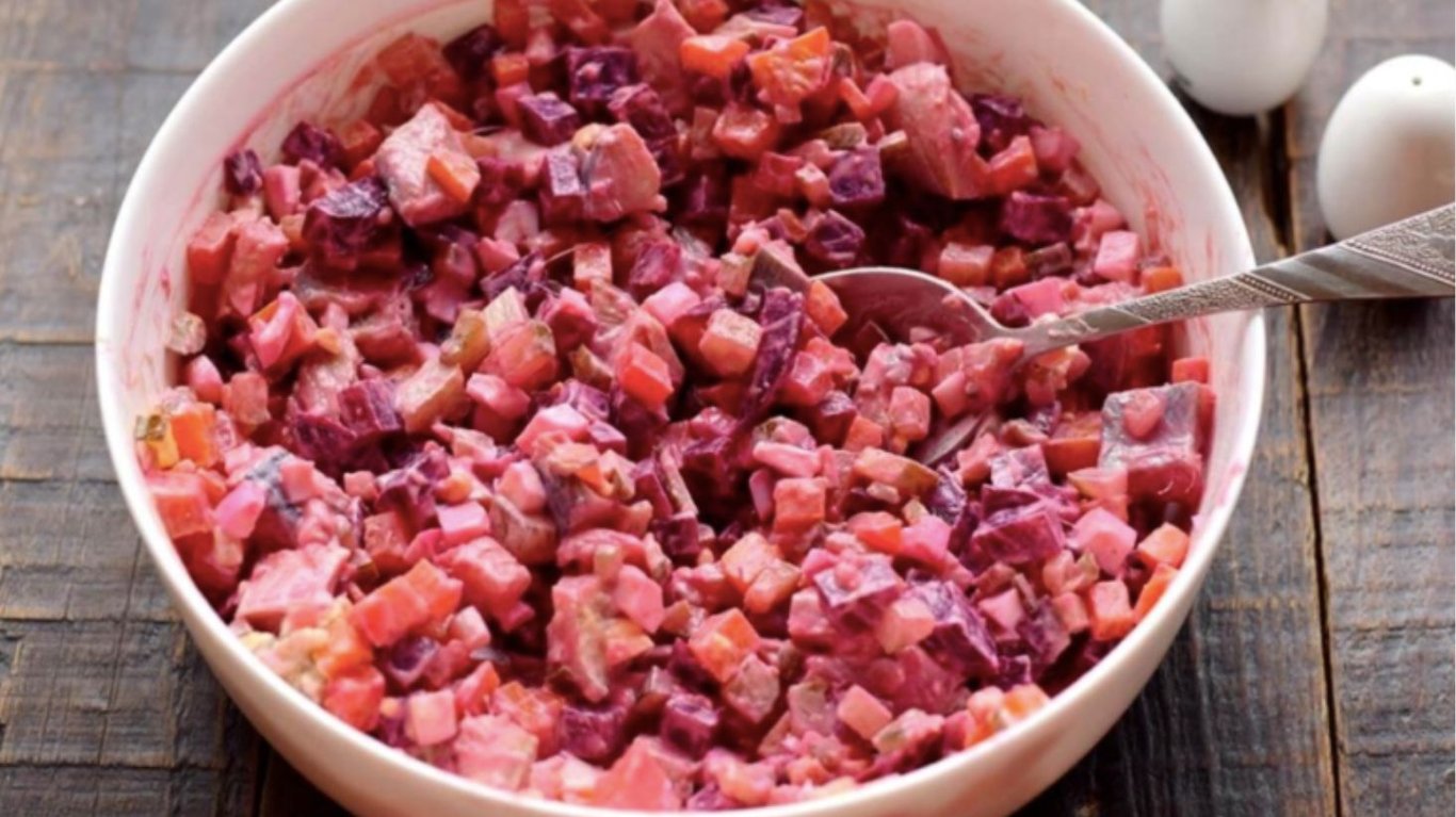 салат со свеклой и сельдью